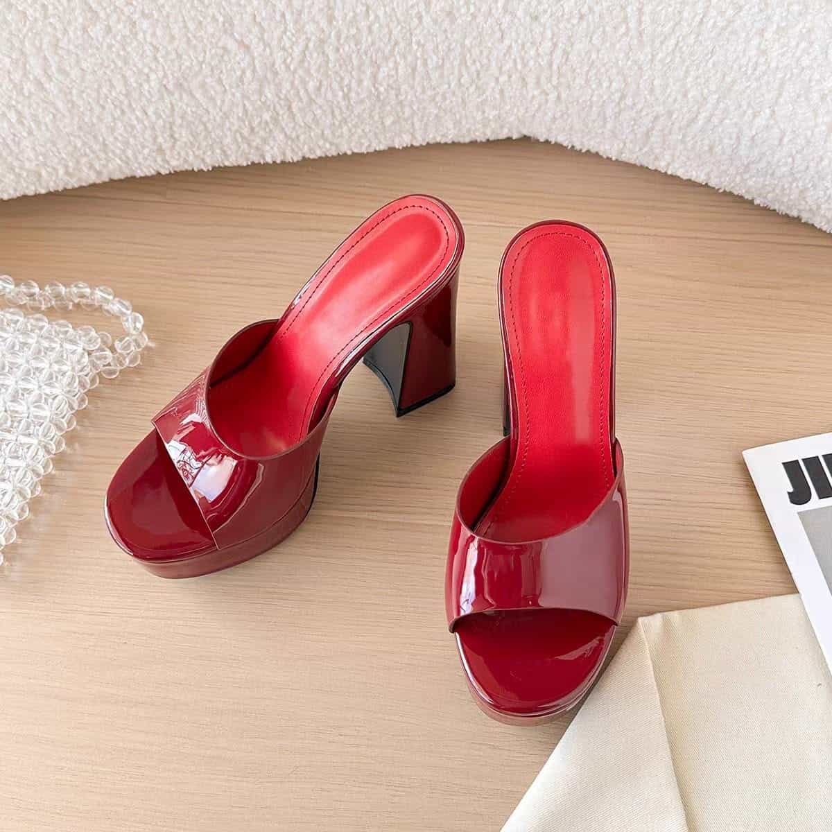 Mules à talons en cuir - Geeyea