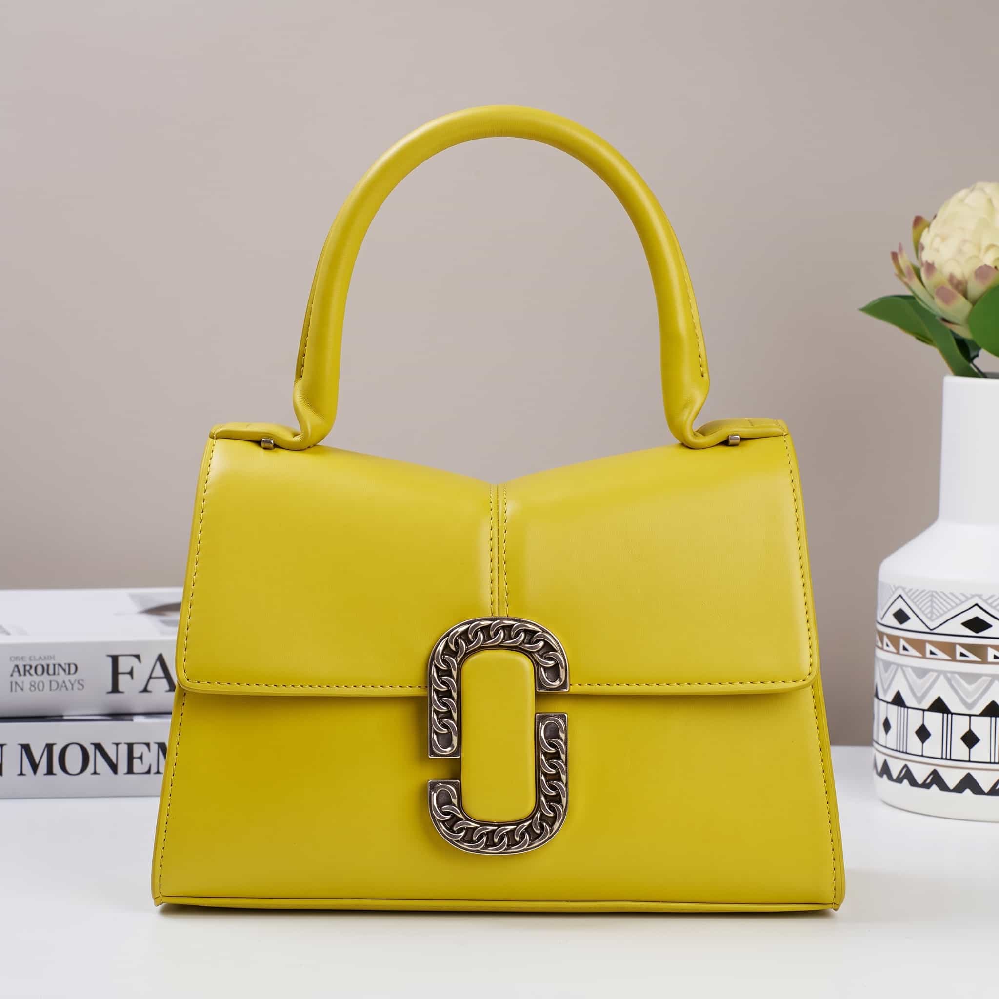Sac à main Mini Top Handle en cuir jaune - Marc Jacobs The St. Marc