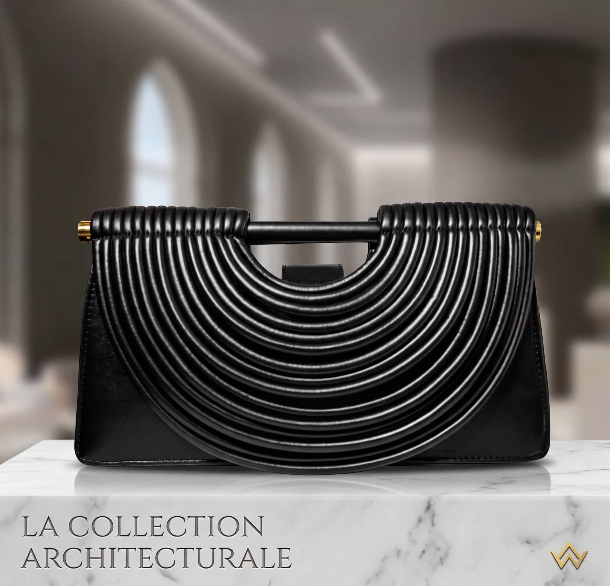 Sac à main rigide sculptural à effet côtelé