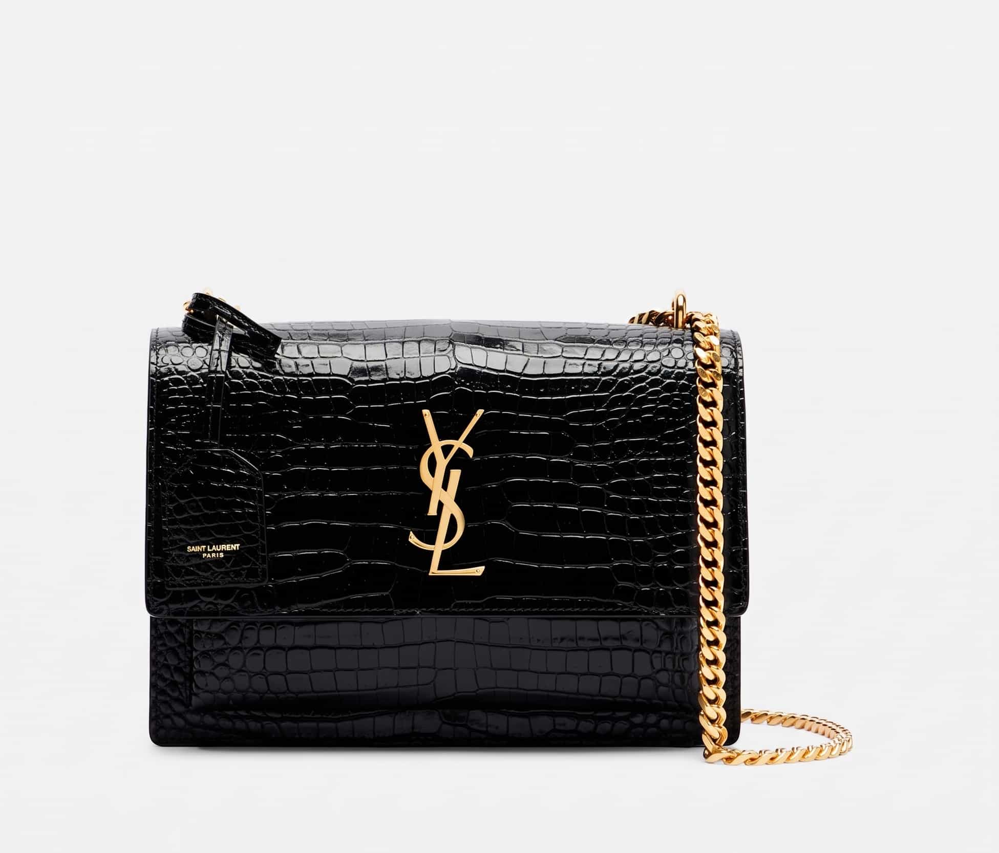 Sac à bandoulière en cuir noir - Saint Laurent Kate